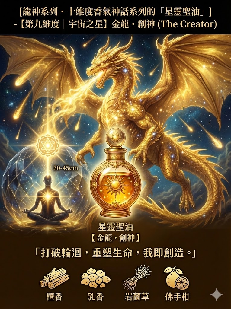 龍神系列・十維度香氣神話系列的「星靈聖油」【第九維度｜宇宙之星】金龍・創神 (The Creator)】